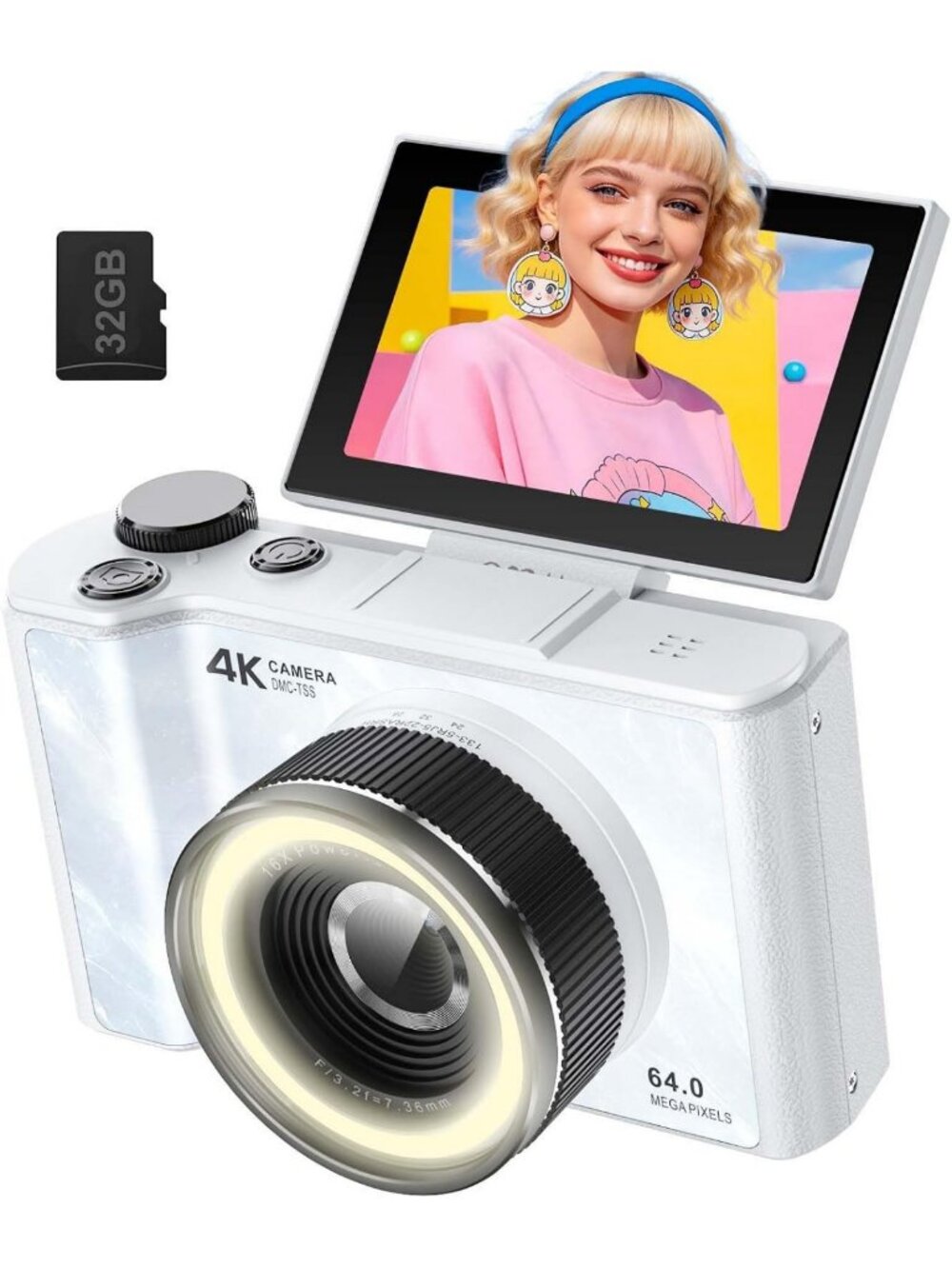 4K Digital Camera with Flip Screen | 64MP Vlogging & Photography for Kids